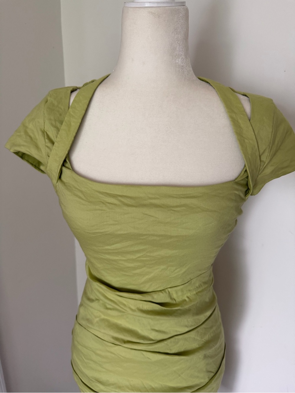 Nicole Miller Light Pistachio Ruched Mini Dress - Picture 5 of 5